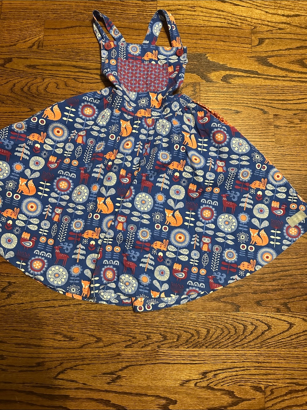 Eleanor Rose Blue Floral & Fox Pattern Dress